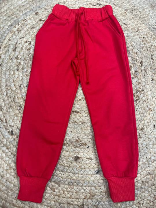 Pantalón jogger felpa rojo unisex