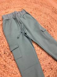 Pantalón jogger felpa cargo verde