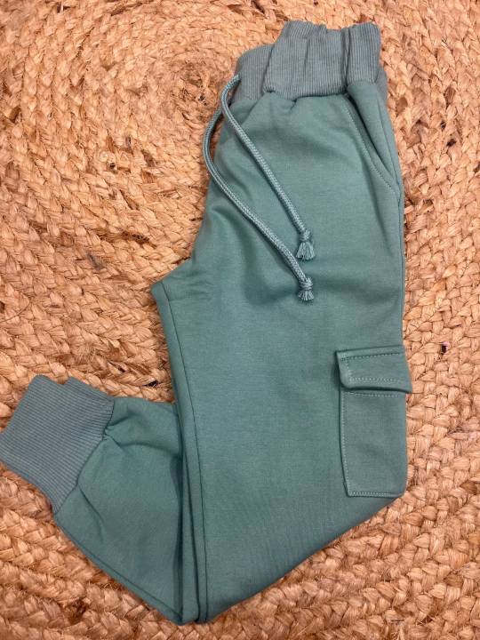 Pantalón jogger felpa cargo verde