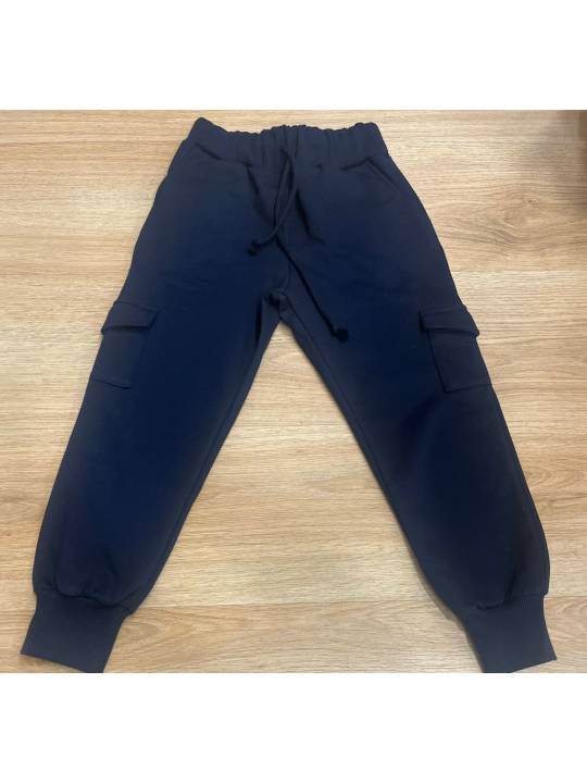 Pantalón jogger felpa cargo marino