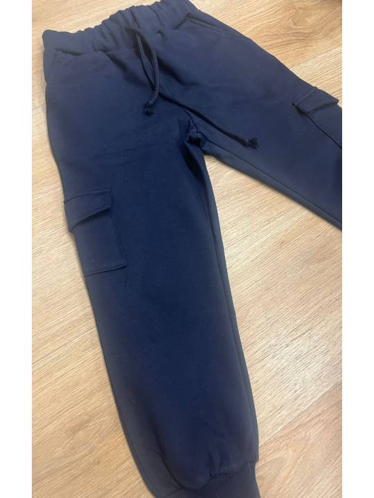 Pantalón jogger felpa cargo marino