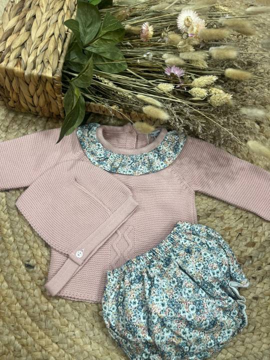 Conjunto ranita + capota rosa