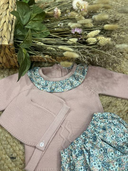 Conjunto ranita + capota rosa