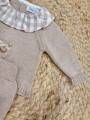 Conjunto punto camel cuello cuadros