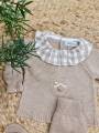 Conjunto punto camel cuello cuadros