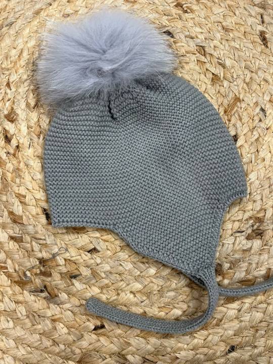 Gorro aviador gris