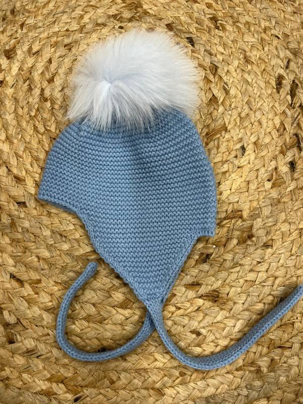 Gorro aviador azulado