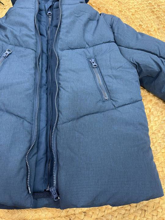 Parka marino forrada polar y doble cremallera