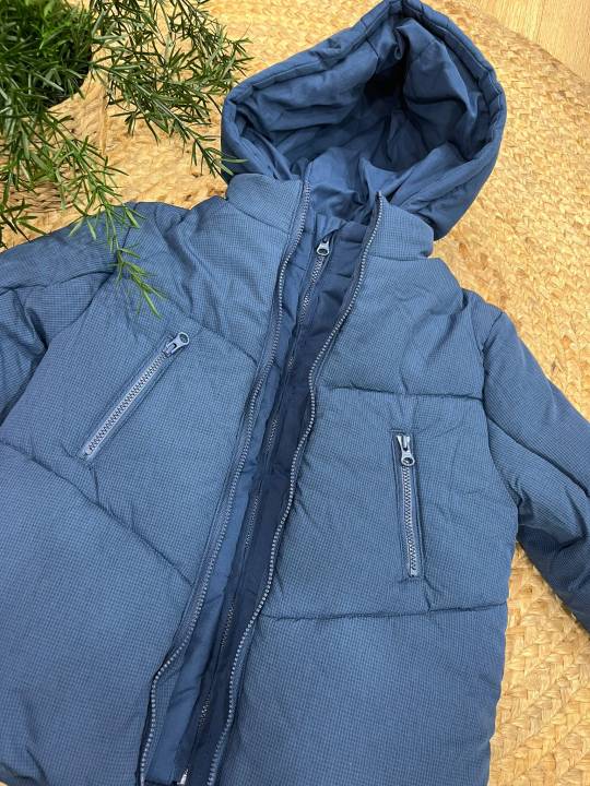 Parka marino forrada polar y doble cremallera