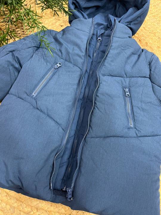 Parka marino forrada polar y doble cremallera