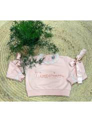 Sudadera rosa lazo