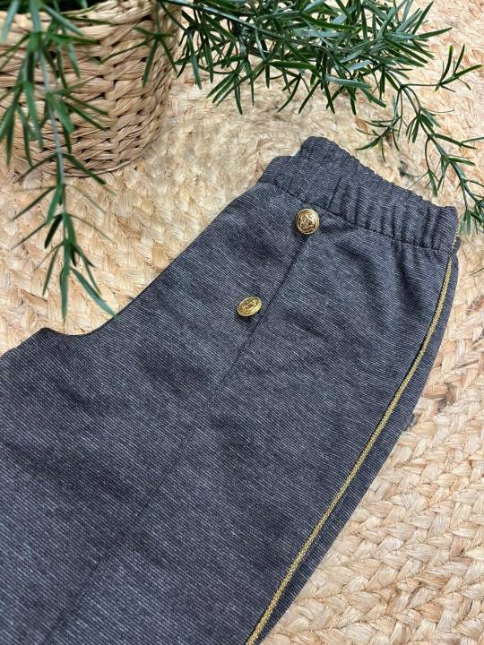 Legging gris marengo detalle dorado