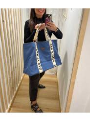 Bolso Family bag loneta azul empolvado