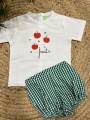 Conjunto camiseta + ranita manzanas niño