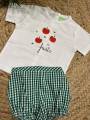 Conjunto camiseta + ranita manzanas niño