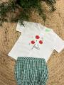 Conjunto camiseta + ranita manzanas niño