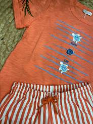 Conjunto bañador rayas + camiseta