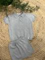 Conjunto punto cuello polo gris