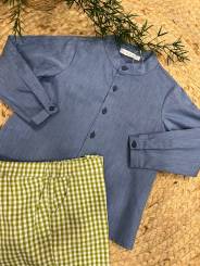 Conjunto pantalón corto vichy + camisa denim