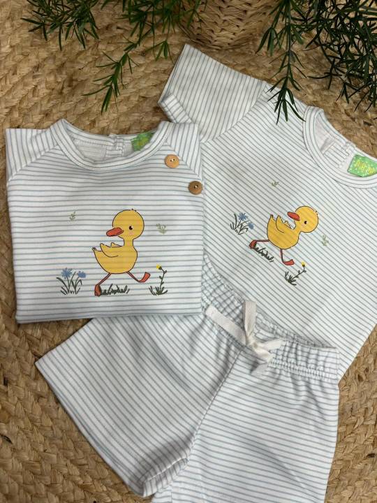 Conjunto felpa pantalón corto patito