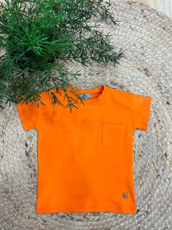 Camiseta algodón básica naranja