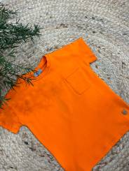 Camiseta algodón básica naranja